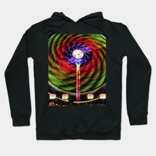 Colorful Abstract lights on a fair ride at night in Kansas. Hoodie